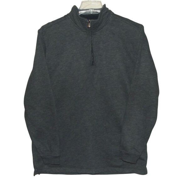 ARROW Pullover Sweatshirt Mens XL Gray Heather Quarter-Zip Sueded Fleece Shirt - Picture 1 of 11